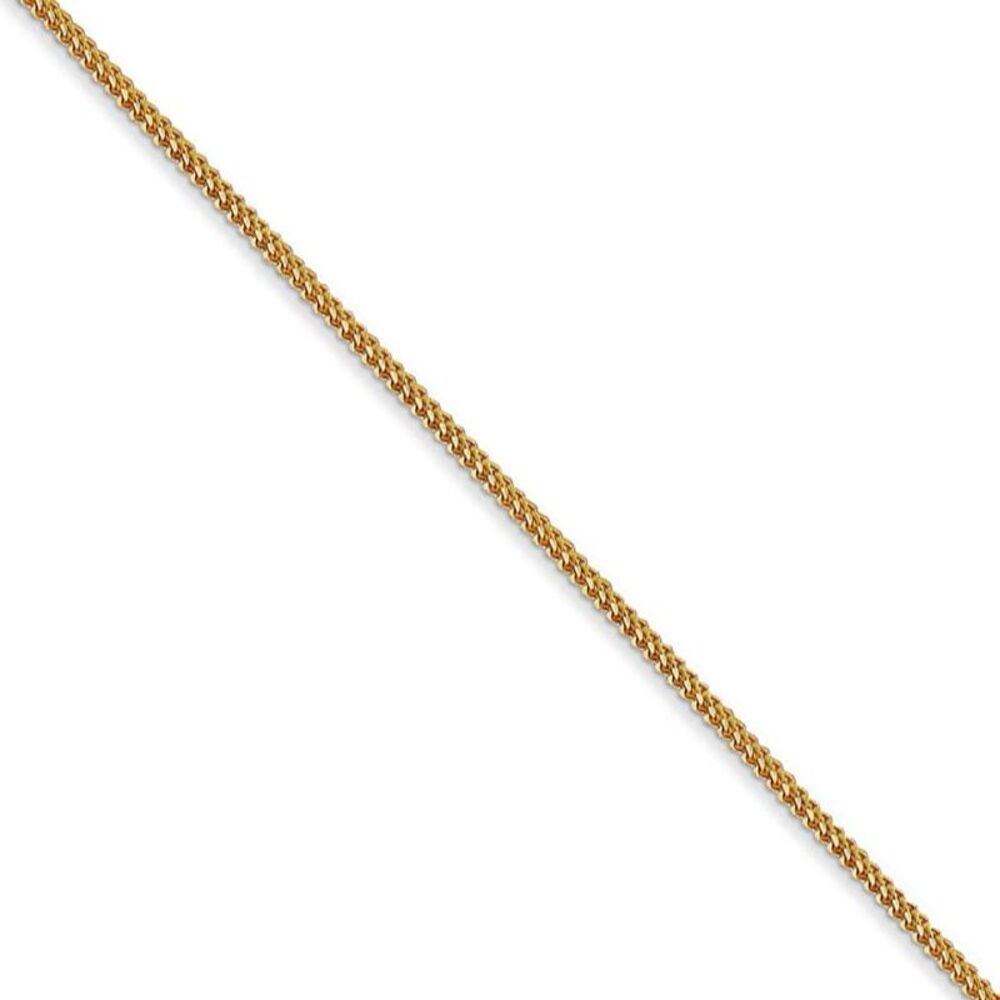0.9mm, 14k Yellow Gold, Solid Franco Chain Necklace, 30 Inch